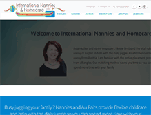 Tablet Screenshot of internationalnannies.com